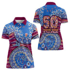 Brisbane Lions NAIDOC Week 2026 Women Polo Shirt Australian Aboriginal Dot Art Dreamtime Pattern Style