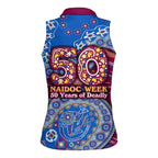 Brisbane Lions NAIDOC Week 2026 Women Sleeveless Polo Shirt Australian Aboriginal Dot Art Dreamtime Pattern Style