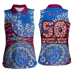 Brisbane Lions NAIDOC Week 2026 Women Sleeveless Polo Shirt Australian Aboriginal Dot Art Dreamtime Pattern Style