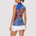 Brisbane Lions NAIDOC Week 2026 Women Sleeveless Polo Shirt Australian Aboriginal Dot Art Dreamtime Pattern Style