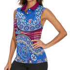 Brisbane Lions NAIDOC Week 2026 Women Sleeveless Polo Shirt Australian Aboriginal Dot Art Dreamtime Pattern Style