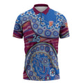 Brisbane Lions NAIDOC Week 2026 Zipper Polo Shirt Australian Aboriginal Dot Art Dreamtime Pattern Style