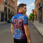 Brisbane Lions NAIDOC Week 2026 Zipper Polo Shirt Australian Aboriginal Dot Art Dreamtime Pattern Style