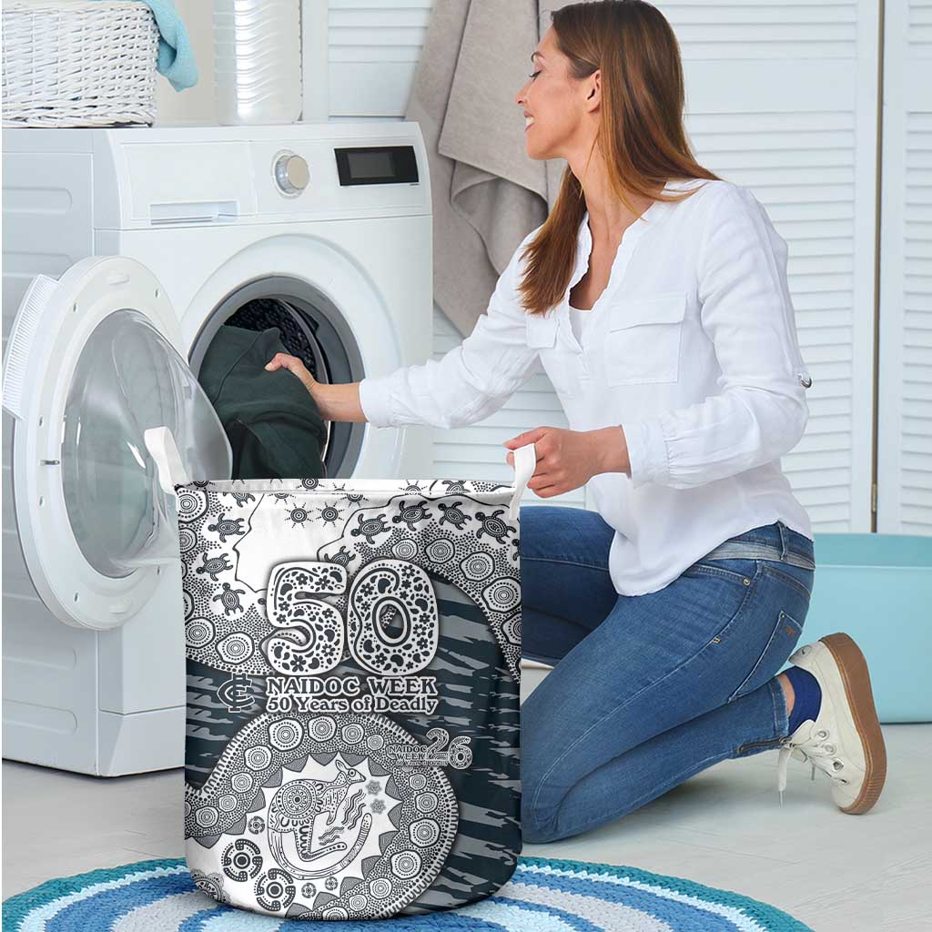 Carlton Blues NAIDOC Week 2026 Laundry Basket Australian Aboriginal Dot Art Dreamtime Pattern Style