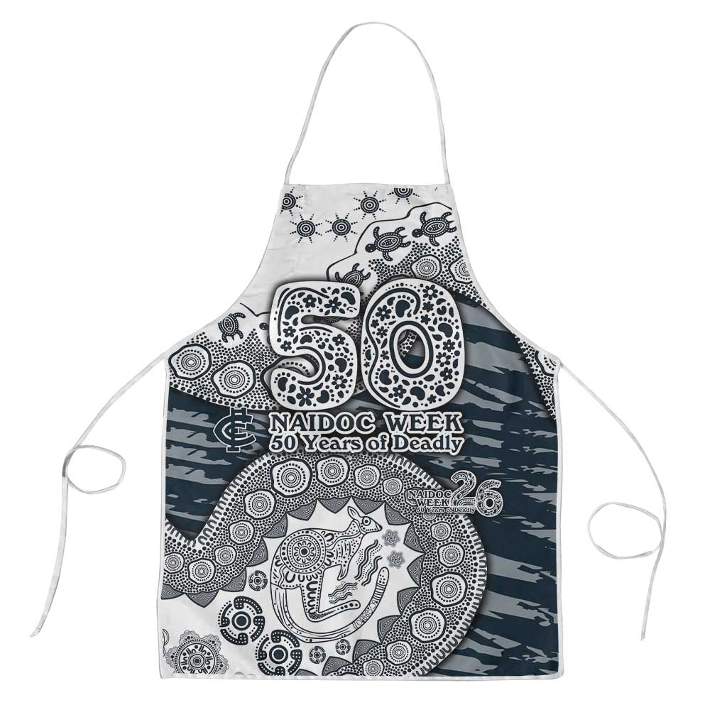 Carlton Blues NAIDOC Week 2026 Apron Australian Aboriginal Dot Art Dreamtime Pattern Style