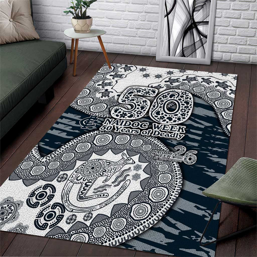 Carlton Blues NAIDOC Week 2026 Area Rug Australian Aboriginal Dot Art Dreamtime Pattern Style