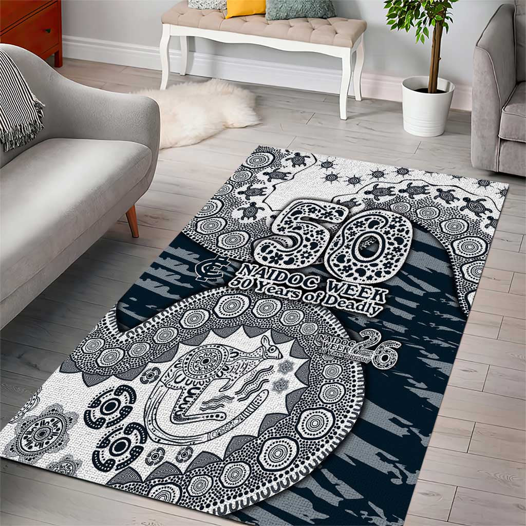 Carlton Blues NAIDOC Week 2026 Area Rug Australian Aboriginal Dot Art Dreamtime Pattern Style