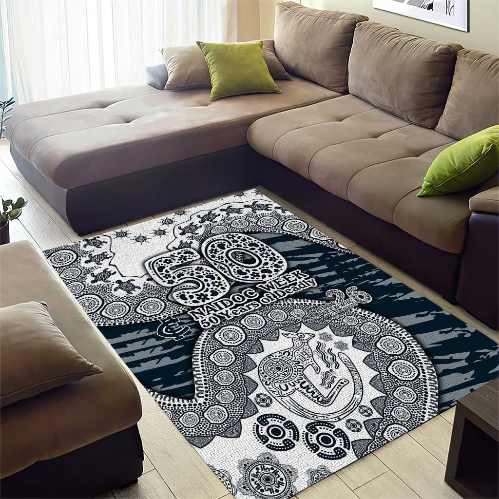 Carlton Blues NAIDOC Week 2026 Area Rug Australian Aboriginal Dot Art Dreamtime Pattern Style