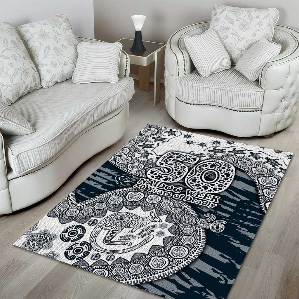 Carlton Blues NAIDOC Week 2026 Area Rug Australian Aboriginal Dot Art Dreamtime Pattern Style