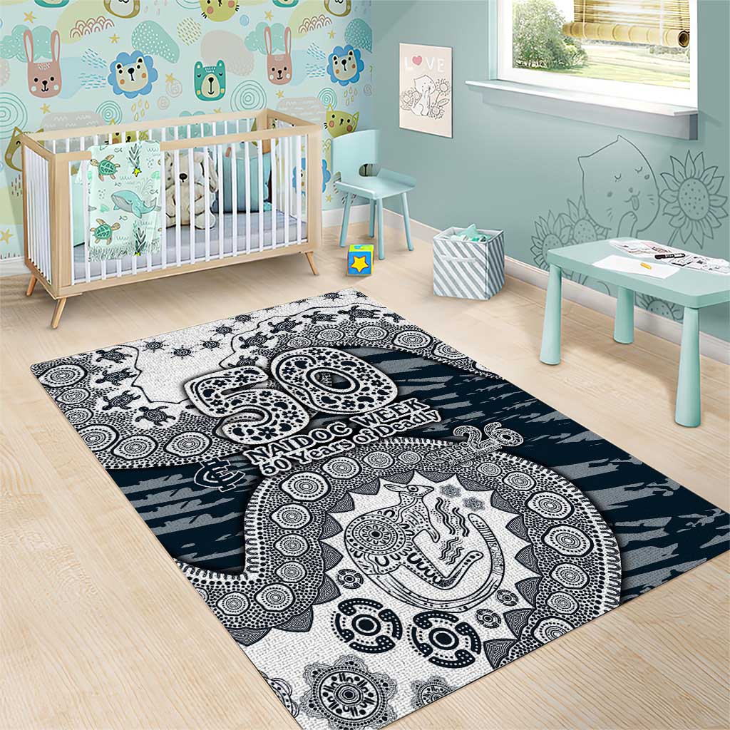 Carlton Blues NAIDOC Week 2026 Area Rug Australian Aboriginal Dot Art Dreamtime Pattern Style