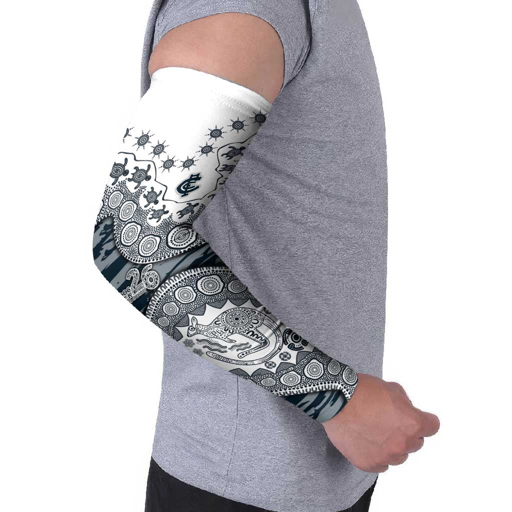 Carlton Blues NAIDOC Week 2026 Arm Sleeves Australian Aboriginal Dot Art Dreamtime Pattern Style