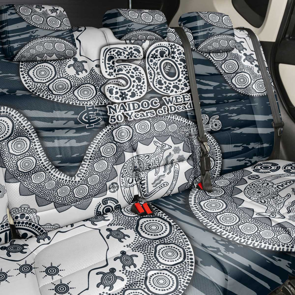 Carlton Blues NAIDOC Week 2026 Back Car Seat Cover Australian Aboriginal Dot Art Dreamtime Pattern Style