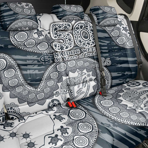 Carlton Blues NAIDOC Week 2026 Back Car Seat Cover Australian Aboriginal Dot Art Dreamtime Pattern Style