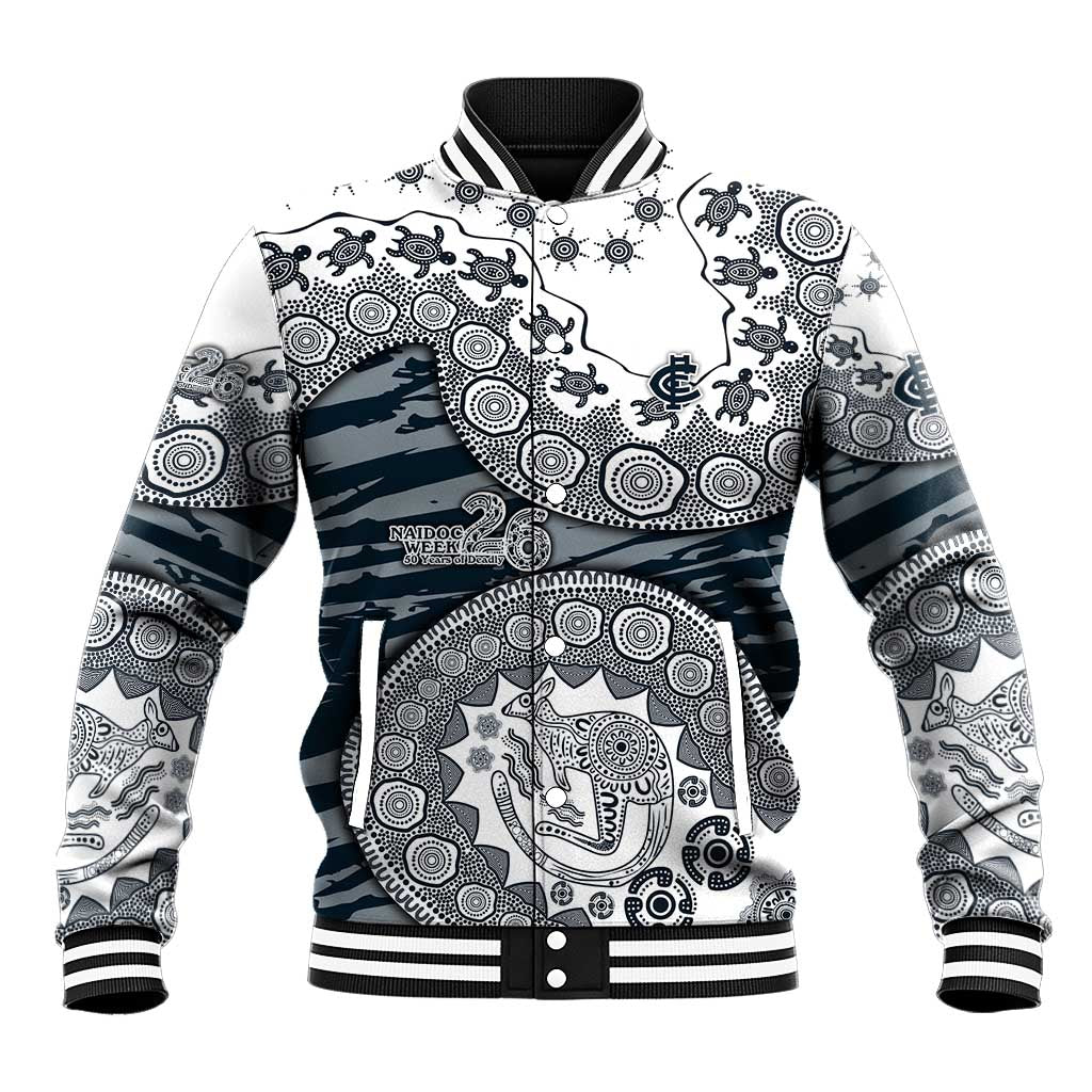 Carlton Blues NAIDOC Week 2026 Baseball Jacket Australian Aboriginal Dot Art Dreamtime Pattern Style