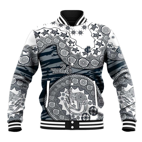 Carlton Blues NAIDOC Week 2026 Baseball Jacket Australian Aboriginal Dot Art Dreamtime Pattern Style