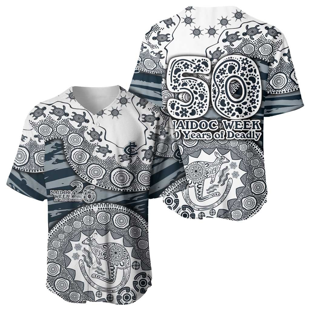 Carlton Blues NAIDOC Week 2026 Baseball Jersey Australian Aboriginal Dot Art Dreamtime Pattern Style