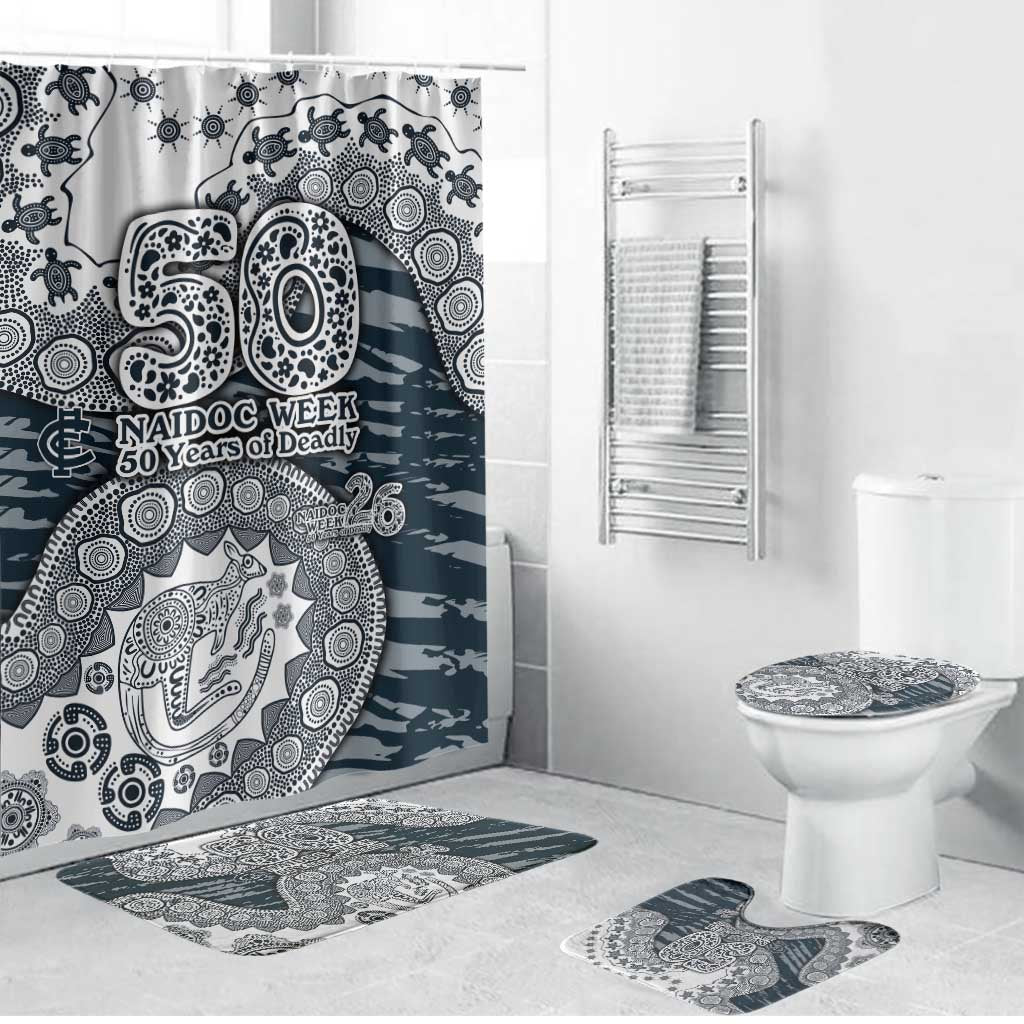 Carlton Blues NAIDOC Week 2026 Bathroom Set Australian Aboriginal Dot Art Dreamtime Pattern Style