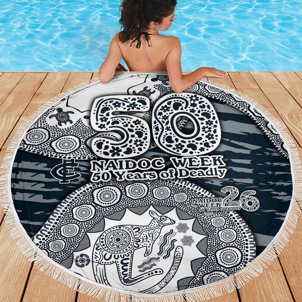 Carlton Blues NAIDOC Week 2026 Beach Blanket Australian Aboriginal Dot Art Dreamtime Pattern Style