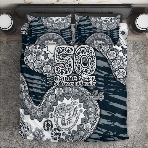 Carlton Blues NAIDOC Week 2026 Bedding Set Australian Aboriginal Dot Art Dreamtime Pattern Style