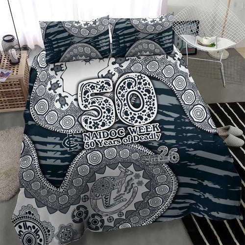 Carlton Blues NAIDOC Week 2026 Bedding Set Australian Aboriginal Dot Art Dreamtime Pattern Style