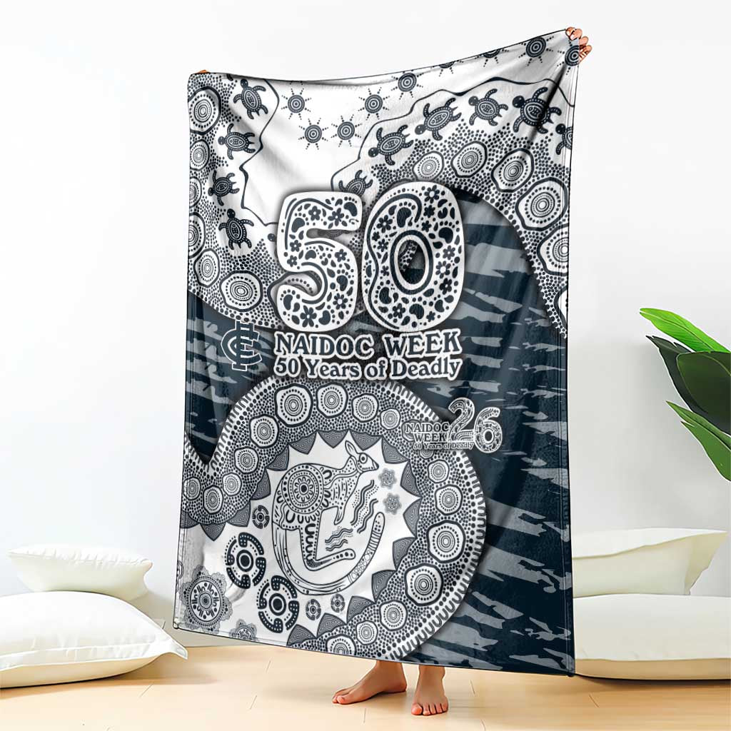 Carlton Blues NAIDOC Week 2026 Blanket Australian Aboriginal Dot Art Dreamtime Pattern Style
