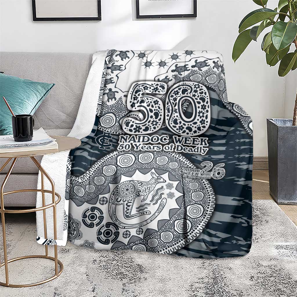 Carlton Blues NAIDOC Week 2026 Blanket Australian Aboriginal Dot Art Dreamtime Pattern Style