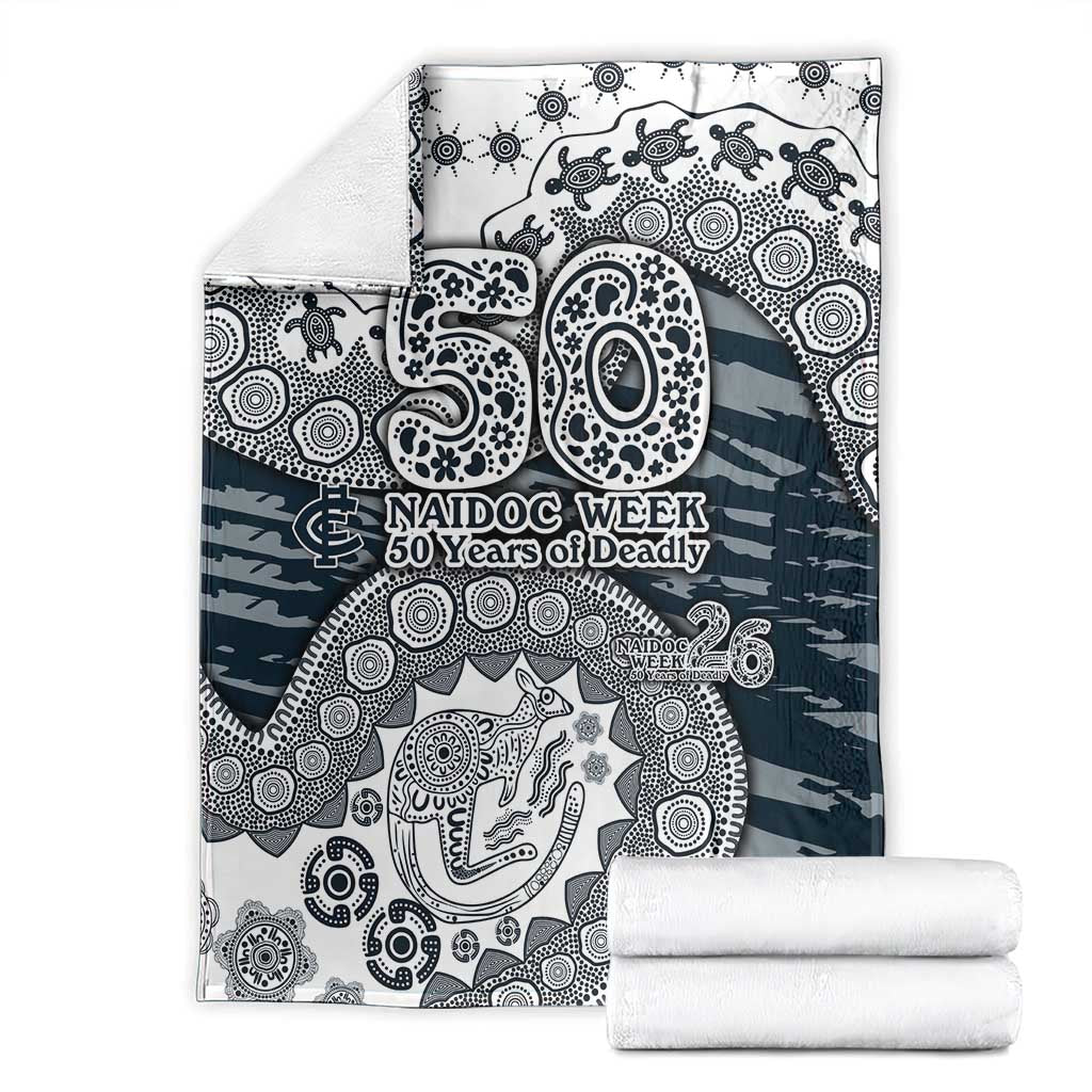 Carlton Blues NAIDOC Week 2026 Blanket Australian Aboriginal Dot Art Dreamtime Pattern Style