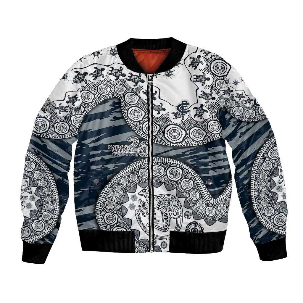 Carlton Blues NAIDOC Week 2026 Bomber Jacket Australian Aboriginal Dot Art Dreamtime Pattern Style