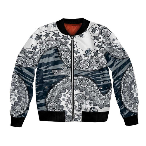Carlton Blues NAIDOC Week 2026 Bomber Jacket Australian Aboriginal Dot Art Dreamtime Pattern Style