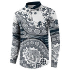 Carlton Blues NAIDOC Week 2026 Button Sweatshirt Australian Aboriginal Dot Art Dreamtime Pattern Style