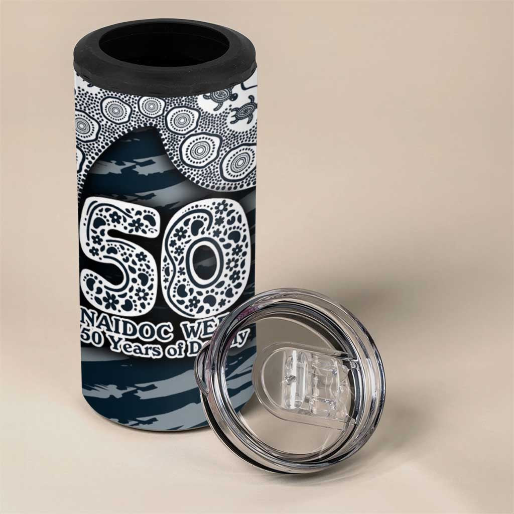 Carlton Blues NAIDOC Week 2026 4 in 1 Can Cooler Tumbler Australian Aboriginal Dot Art Dreamtime Pattern Style