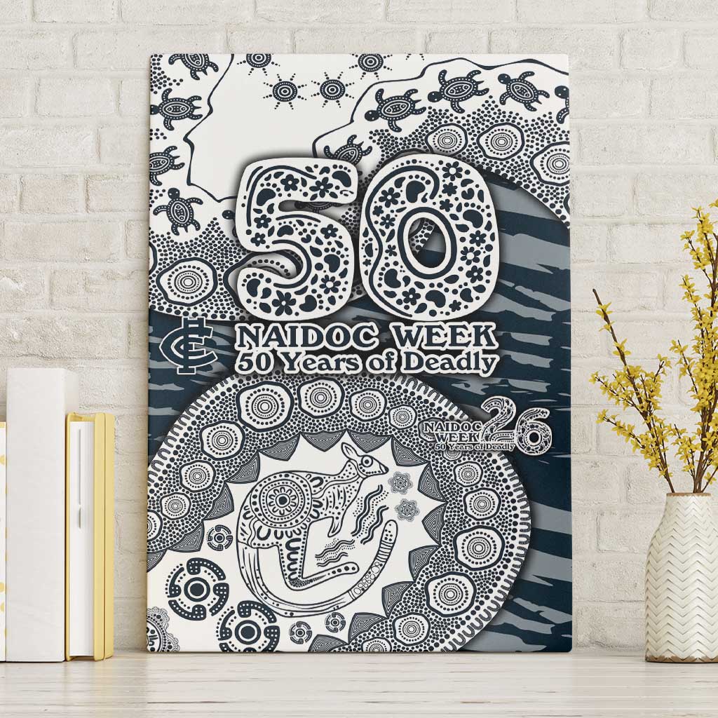 Carlton Blues NAIDOC Week 2026 Canvas Wall Art Australian Aboriginal Dot Art Dreamtime Pattern Style