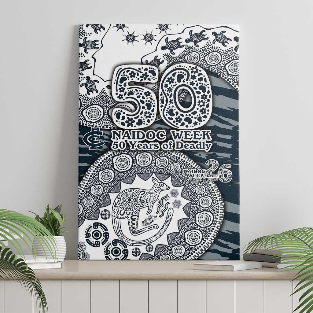 Carlton Blues NAIDOC Week 2026 Canvas Wall Art Australian Aboriginal Dot Art Dreamtime Pattern Style