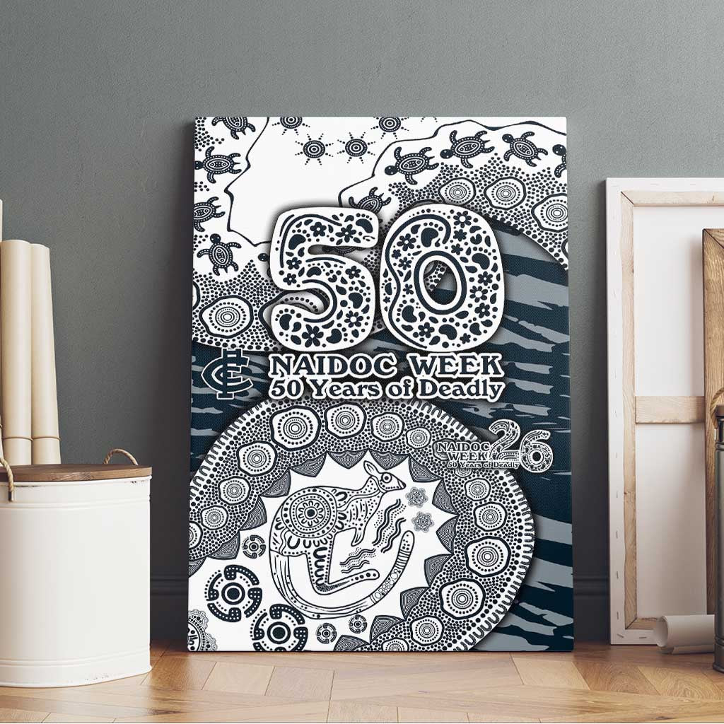 Carlton Blues NAIDOC Week 2026 Canvas Wall Art Australian Aboriginal Dot Art Dreamtime Pattern Style