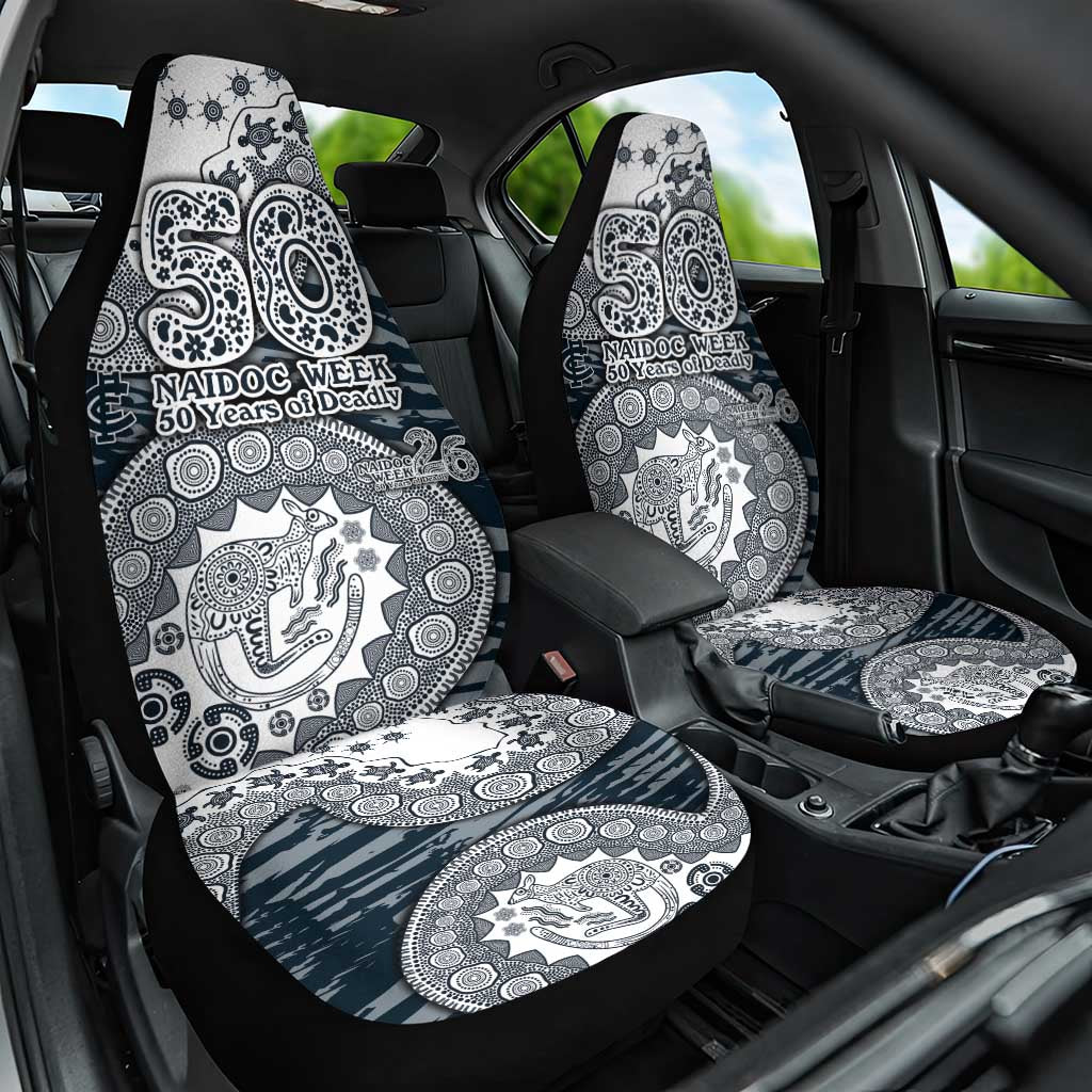 Carlton Blues NAIDOC Week 2026 Car Seat Cover Australian Aboriginal Dot Art Dreamtime Pattern Style