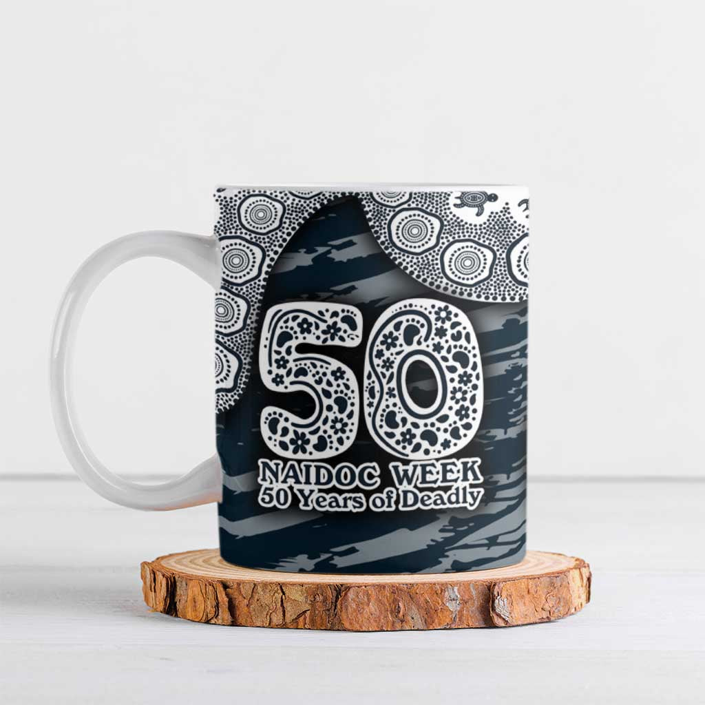 Carlton Blues NAIDOC Week 2026 Ceramic Mug Australian Aboriginal Dot Art Dreamtime Pattern Style