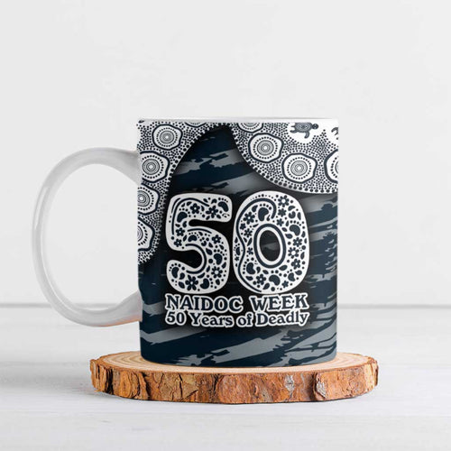 Carlton Blues NAIDOC Week 2026 Ceramic Mug Australian Aboriginal Dot Art Dreamtime Pattern Style