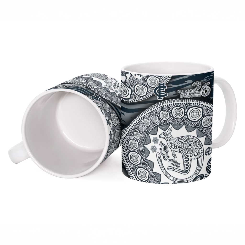 Carlton Blues NAIDOC Week 2026 Ceramic Mug Australian Aboriginal Dot Art Dreamtime Pattern Style