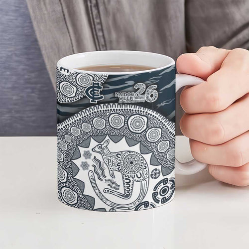 Carlton Blues NAIDOC Week 2026 Ceramic Mug Australian Aboriginal Dot Art Dreamtime Pattern Style