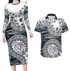 Carlton Blues NAIDOC Week 2026 Couples Matching Long Sleeve Bodycon Dress and Hawaiian Shirt Australian Aboriginal Dot Art Dreamtime Pattern Style