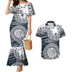 Carlton Blues NAIDOC Week 2026 Couples Matching Mermaid Dress and Hawaiian Shirt Australian Aboriginal Dot Art Dreamtime Pattern Style