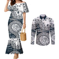 Carlton Blues NAIDOC Week 2026 Couples Matching Mermaid Dress and Long Sleeve Button Shirt Australian Aboriginal Dot Art Dreamtime Pattern Style