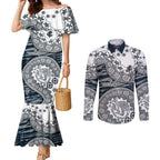 Carlton Blues NAIDOC Week 2026 Couples Matching Mermaid Dress and Long Sleeve Button Shirt Australian Aboriginal Dot Art Dreamtime Pattern Style