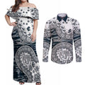 Carlton Blues NAIDOC Week 2026 Couples Matching Off Shoulder Maxi Dress and Long Sleeve Button Shirt Australian Aboriginal Dot Art Dreamtime Pattern Style