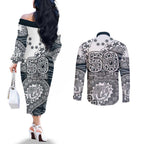 Carlton Blues NAIDOC Week 2026 Couples Matching Off The Shoulder Long Sleeve Dress and Long Sleeve Button Shirt Australian Aboriginal Dot Art Dreamtime Pattern Style