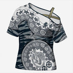 Carlton Blues NAIDOC Week 2026 Cross Shoulder Shirt Australian Aboriginal Dot Art Dreamtime Pattern Style