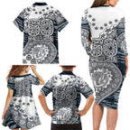 Carlton Blues NAIDOC Week 2026 Family Matching Long Sleeve Bodycon Dress and Hawaiian Shirt Australian Aboriginal Dot Art Dreamtime Pattern Style
