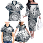 Carlton Blues NAIDOC Week 2026 Family Matching Off The Shoulder Long Sleeve Dress and Hawaiian Shirt Australian Aboriginal Dot Art Dreamtime Pattern Style