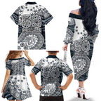 Carlton Blues NAIDOC Week 2026 Family Matching Off The Shoulder Long Sleeve Dress and Hawaiian Shirt Australian Aboriginal Dot Art Dreamtime Pattern Style