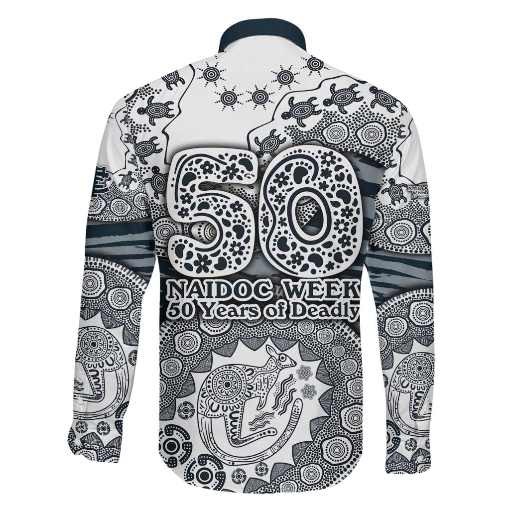 Carlton Blues NAIDOC Week 2026 Family Matching Off The Shoulder Long Sleeve Dress and Hawaiian Shirt Australian Aboriginal Dot Art Dreamtime Pattern Style